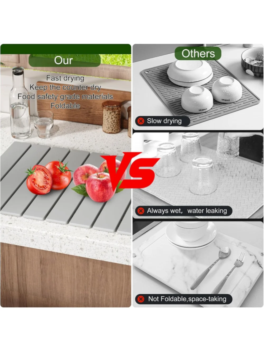 Multipurpose Foldable Stone Bath Kitchen Quick Dry Mat